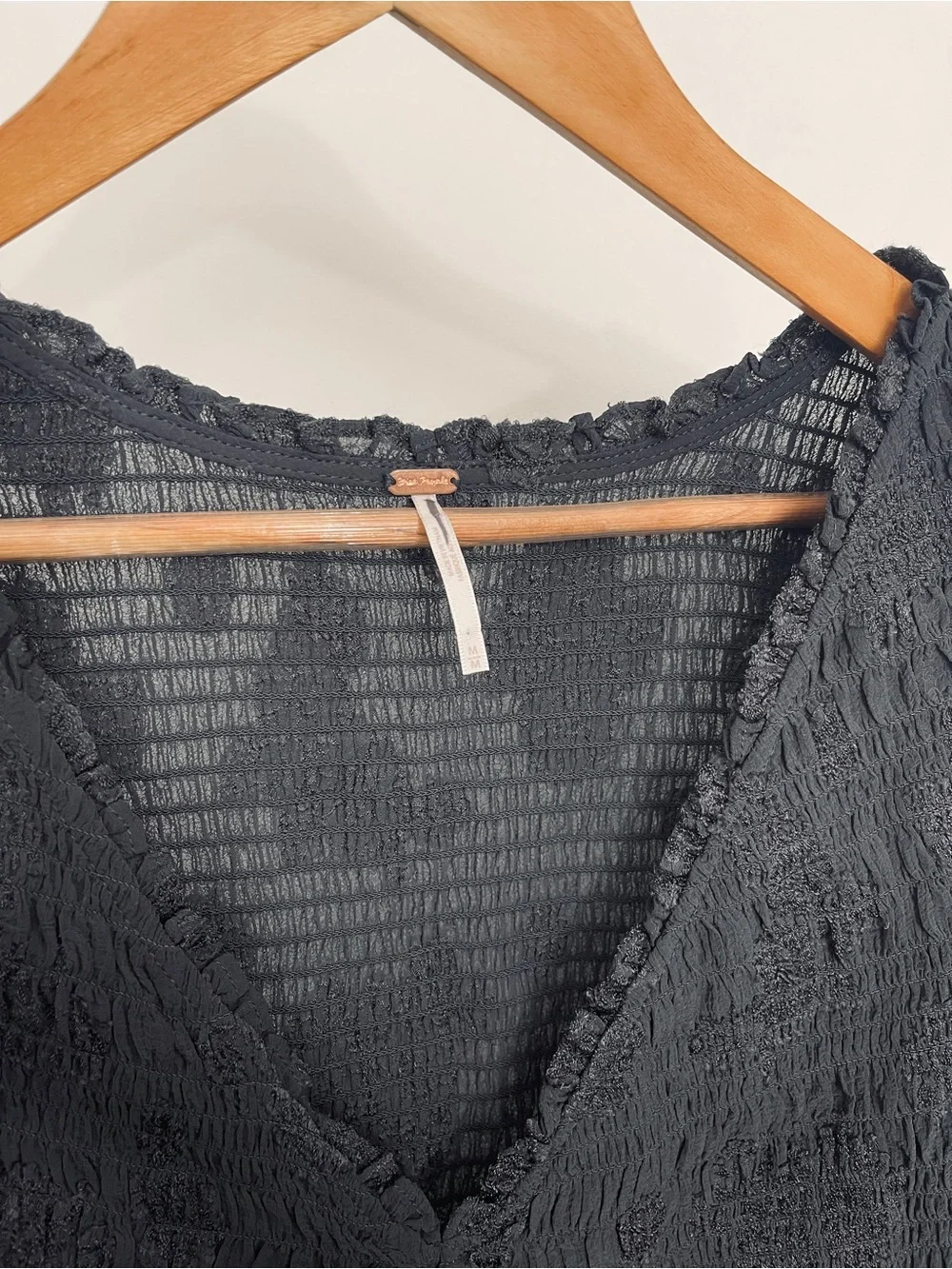 NWOT Free People Smocked In Love Long Sleeve Top Size Medium